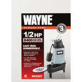 Wayne 1/2 H.P. Cast Iron Sewage Ejector Pump w/Piggyback Tether Switch