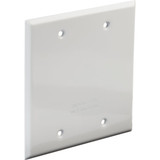 Bell 2-Gang Rectangular Aluminum White Blank Weatherproof Outdoor Box Cover