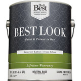 Best Look Latex Premium Paint & Primer In One Semi-Gloss Interior Wall Paint, Neutral Base, 1 Gal.