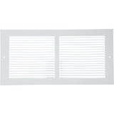 Home Impressions 6 In. x 14 In. White Steel Baseboard Grille