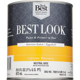 Best Look Latex Premium Paint & Primer In One Eggshell Interior Wall Paint, Neutral Base, 1 Qt.