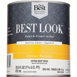 Best Look Latex Premium Paint & Primer In One Eggshell Interior Wall Paint, Extra Deep Base, 1 Qt.