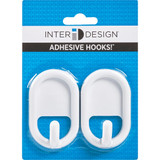 iDesign Utility White Plastic Adhesive Hook (2-Pack)