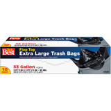 Do it Best 33 Gal. Extra Large Black Trash Bag (10-Count) 628085
