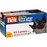 Do it Best 33 Gal. Extra Large Black Trash Bag (40-Count) 628131