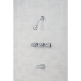 Home Impressions Chrome 3-Handle Metal Knob Tub & Shower Faucet