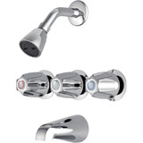 Home Impressions Chrome 3-Handle Metal Knob Tub & Shower Faucet F30K4507CP-JPA3