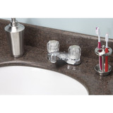Home Impressions 2-Handle Knob 4 In. Centerset Non-Metallic Bathroom Faucet, Chrome