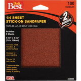 Do it Best Stick-On 100 Grit 1/4 Sheet Power Sanding Sheet (5-Pack) 334030GA