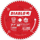 Diablo 7-1/4 In. 60-Tooth Ultra Finish Circular Saw Blade, Bulk Pack of 10