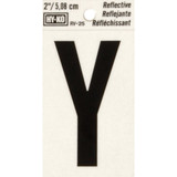 Hy-Ko Vinyl 2 In. Reflective Adhesive Letter, Y RV-25/Y Pack of 10