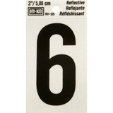 Hy-Ko Vinyl 2 In. Reflective Adhesive Number Six RV-25/6 Pack of 10