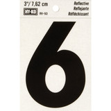 Hy-Ko Vinyl 3 In. Reflective Adhesive Number Six RV-50-6 Pack of 10