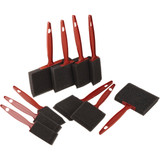 Smart Savers 1 In., 2 In., 3 In., 4 In. Foam Brush Set with Plastic Handles (10-Pieces)