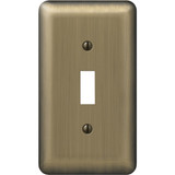 Amerelle 1-Gang Stamped Steel Toggle Switch Wall Plate, Brushed Brass 154T