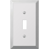 Amerelle 1-Gang Stamped Steel Toggle Switch Wall Plate, Polished Chrome 161T
