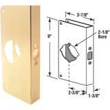 Defender Security 1-3/8 In. x 2-3/8 In. Brass Door Reinforcer U 9547