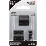 National 1 In. X 1 In. Oil Rubbed Bronze Broad Hinge (4-Pack)