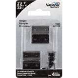 National Hardware 1 In. X 1 In. Oil Rubbed Bronze Broad Hinge (4-Pack)