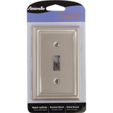 Amerelle Chelsea 1-Gang Stamped Steel Toggle Switch Wall Plate, Brushed Nickel