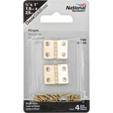 National Hardware 3/4 In. x 1 In. Brass Medium Decorative Hinge (2-Pack)
