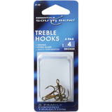 SouthBend Size 4 Bronze Treble Fishing Hook (4-Pack) JC20