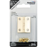 National 1-1/2 In. x 1-1/4 In. Brass Medium Decorative Hinge (2-Pack)