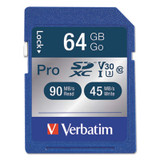 Verbatim® 64gb Pro 600x Sdxc Memory Card, Uhs-I V30 U3 Class 10 98670