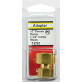 Lasco 1/2 In. FC x 3/8 In. MC Brass Compression Adapter
