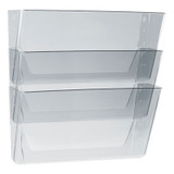 Storex Wall File, 3 Sections, Legal Size 16" x 4" x 14", Clear, 3/Set 70229U06C