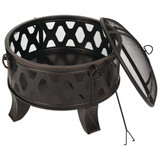 Outdoor Expressions 26 In. Antique Bronze Deep Bowl Steel Firepit FT-5679B 822059