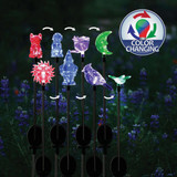 Alpine Plastic 30 In. H. Color Changing LED Solar Stake Light