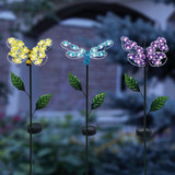 Alpine Metal 33 In. H. Insect with Hydrangea Wings Solar Stake Light