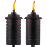 Tiki 65 In. Black & Orange Metal Patio Torch (2-Pack) 1120038