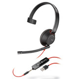 poly® Blackwire 5210 Monaural Over The Head USB Headset, Black 207577-01