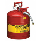 Justrite Type II Safety Can,Red,17-1/2 In.,5 gal. 7250120