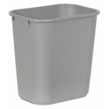 Rubbermaid Commercial Wastebasket,Rectangular,7 gal.,Gray FG295600GRAY