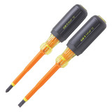 Ideal Ins. Screwdriver Set,Slot/Phillips,2 Pc 35-9305