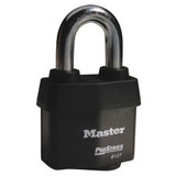 Master Lock Keyed Padlock, 7/8 in,Rectangle,Black  6127KA