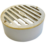 NDS 4 In. Satin Brass Solid Round Grate 910B