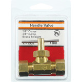 Lasco 3/8 In. C x 3/8 In. C Brass Straight Needle Valve