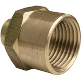 Lasco 1/2 In. FPT x 3/8 In. FPT Yellow Brass Reducing Coupling 17-9281