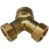 Lasco 3/4 In. MNT x 3/4 In. MNH x 3/4 In. FNH Brass Wye Hose Connector 15-1731