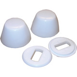 Lasco Round White Plastic Snap-On Toilet Bolt Caps (2 Ct.) 04-3911