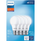 Philips 60W Equivalent Soft White A19 Medium LED Light Bulb (4-Pack)