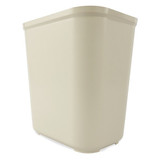 Rubbermaid Commercial Wastebasket,Rectangular,7 gal.,Beige FG254300BEIG