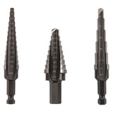 Irwin Step Drill Bit Set, 3 pcs.,Bright,HSS 10502ZR