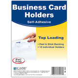 C-Line Products Business Card Holder,Clear,2 7-16"H,PK10 70257