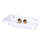 Monoprice A-V Wallplate,Banana Post,2pc,1Spkr,Wht 3324