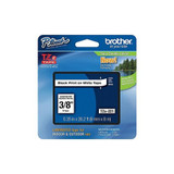 Brother Label Tape Cartridge,26 ft.4" L,3/8" W TZE221G